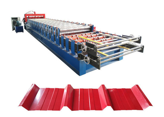Hydraulic auto color steel tile type and roof panel double layer rolling making forming machine